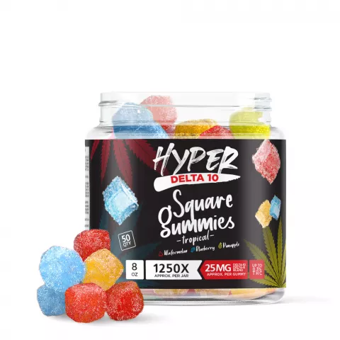 Hyper Delta-10 Square Gummies – Fruity – 1250X